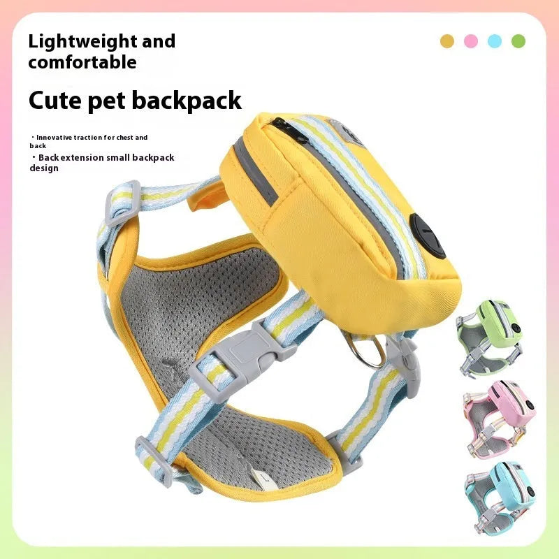 Explosion-proof anti-strangulation pet harness in Oxford cloth with 1.5m holding rope