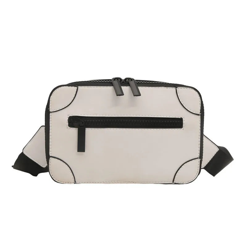 Women's square crossbody bag in PU leather with three-dimensional pockets and mobile phone compartment