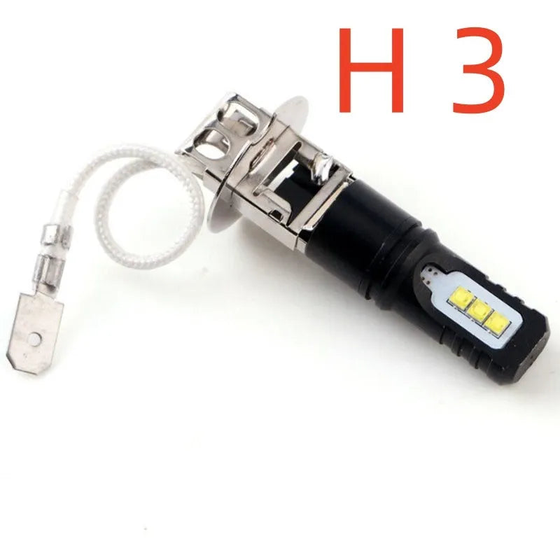 Aluminium alloy car fog light bulb in H1 and H3 formats with white light.