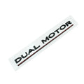 Tesla Model 3 black and red ABS plastic bumper sticker measuring 19x3cm with double motor text