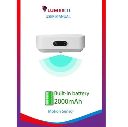 White USB rechargeable magnetic LED night light with touch controls on a metal study cabinet.