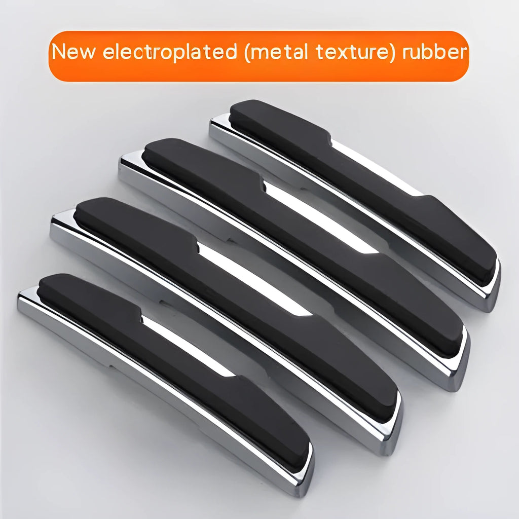 Four black silicone car door bumper strips for edge protection