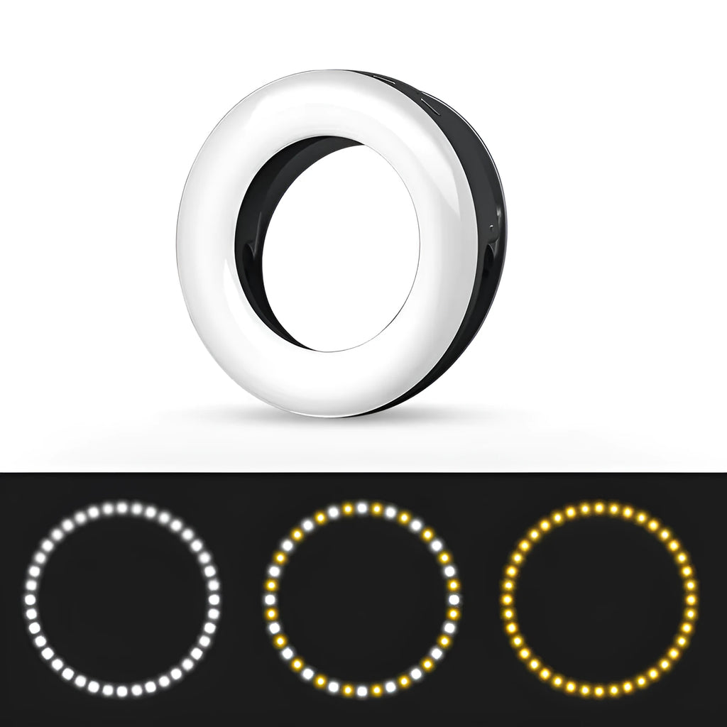 LED selfie ring light for mobile phones with USB charging cable