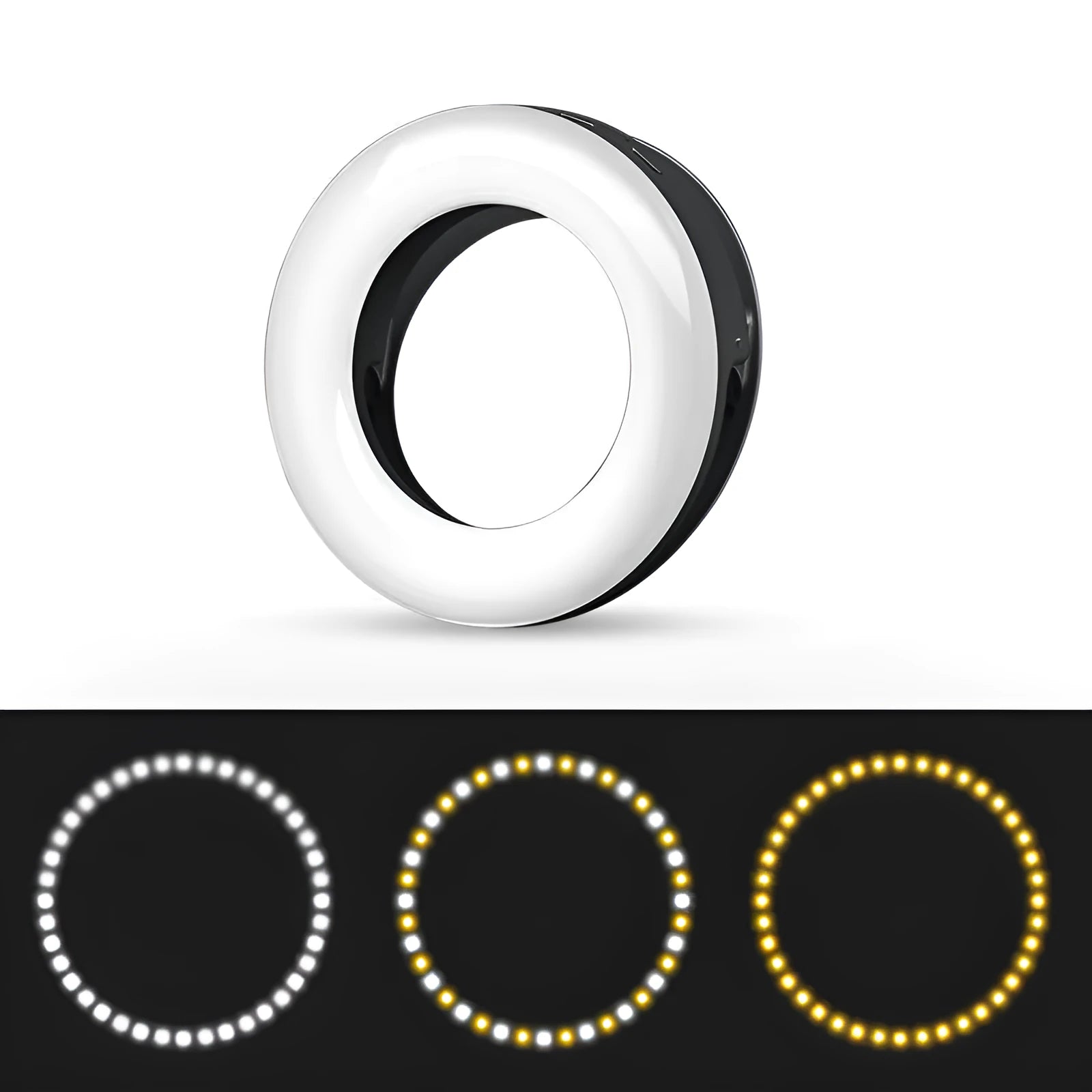 LED selfie ring light for mobile phones with USB charging cable