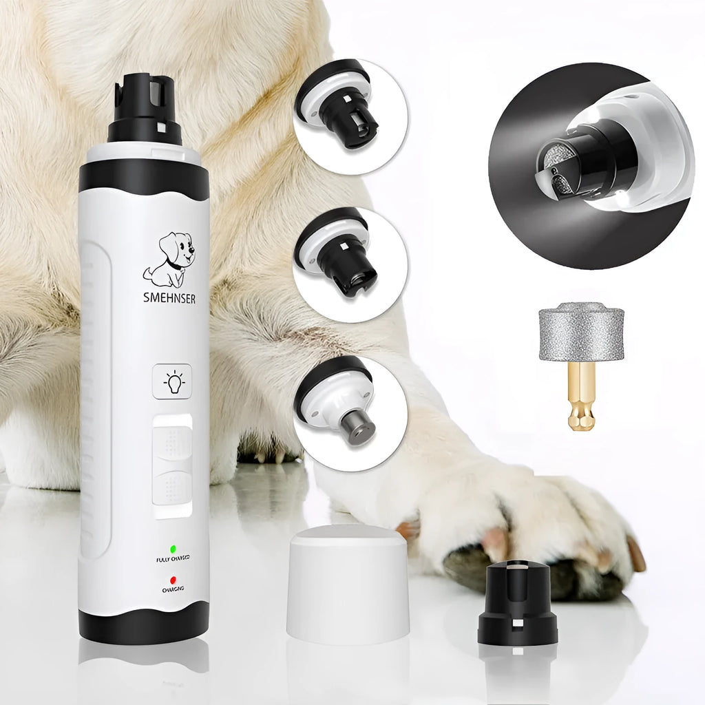 Pet automatic nail piercing device for dogs with LCD display and three speed settings