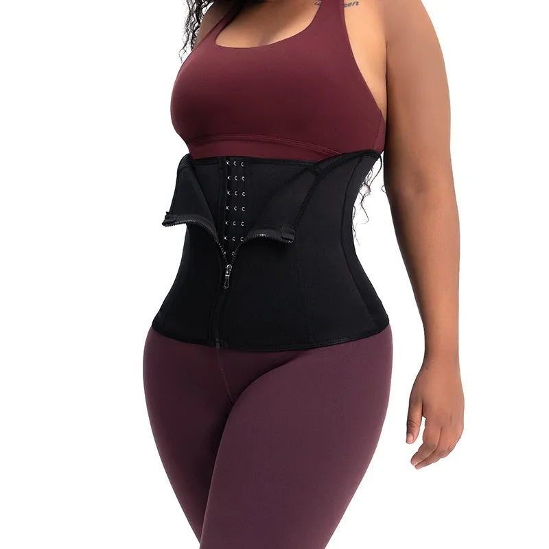 Neoprene body shaping belly band in black, blue, purple or red colours, sizes S to 3XL