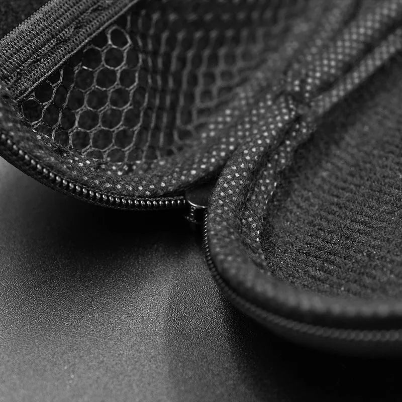 Black oval leather earphone storage case for EDX PRO and ZEX PRO models