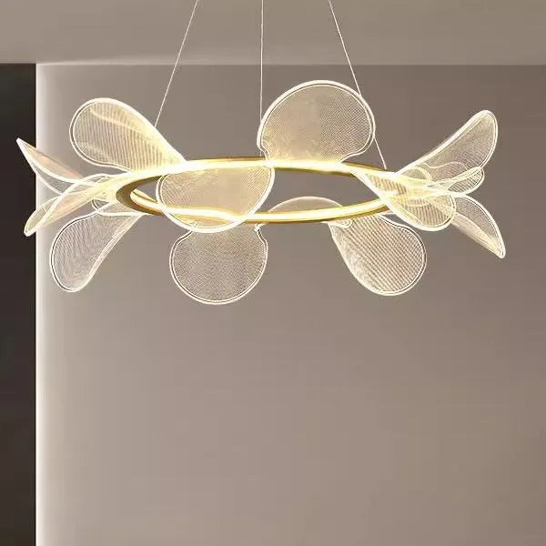 Italian minimal acrylic chandelier ceiling light iron frame 80cm circle
