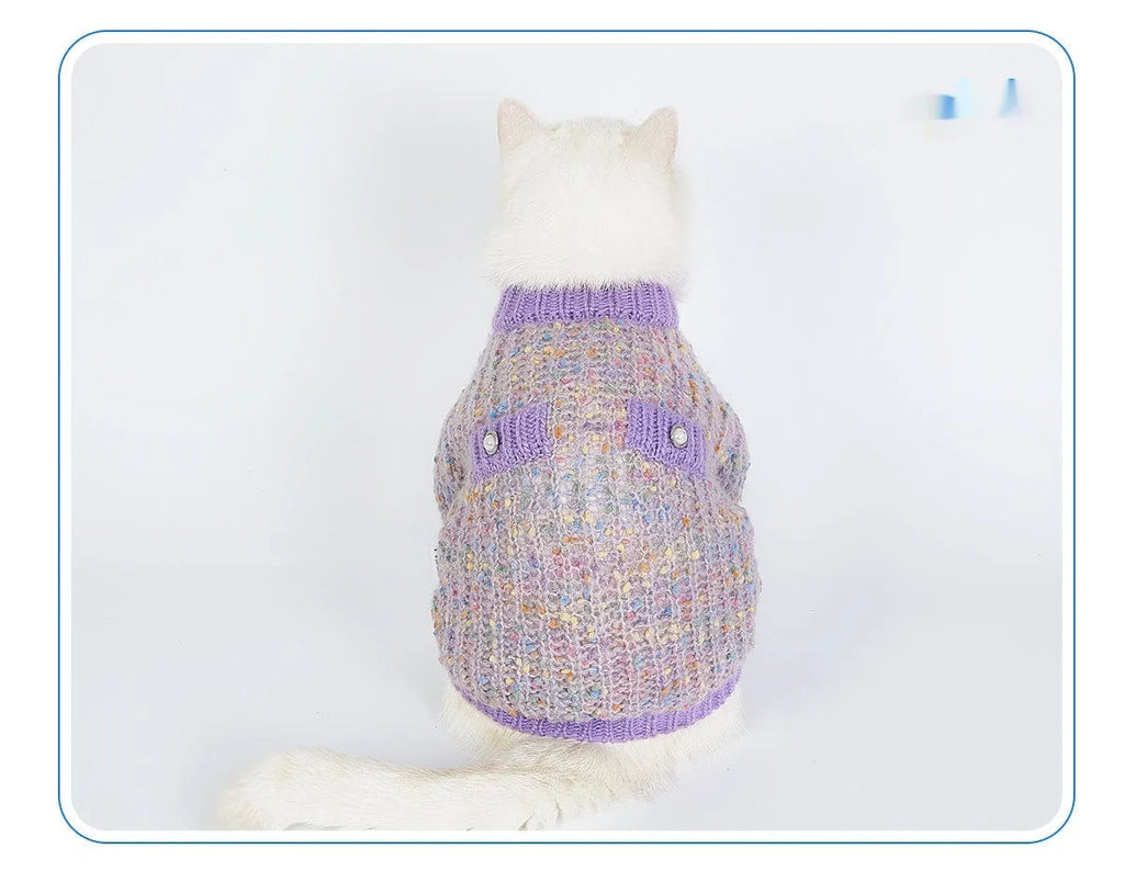 Purple dog cardigan sweater for large breeds in XL and XXL sizes