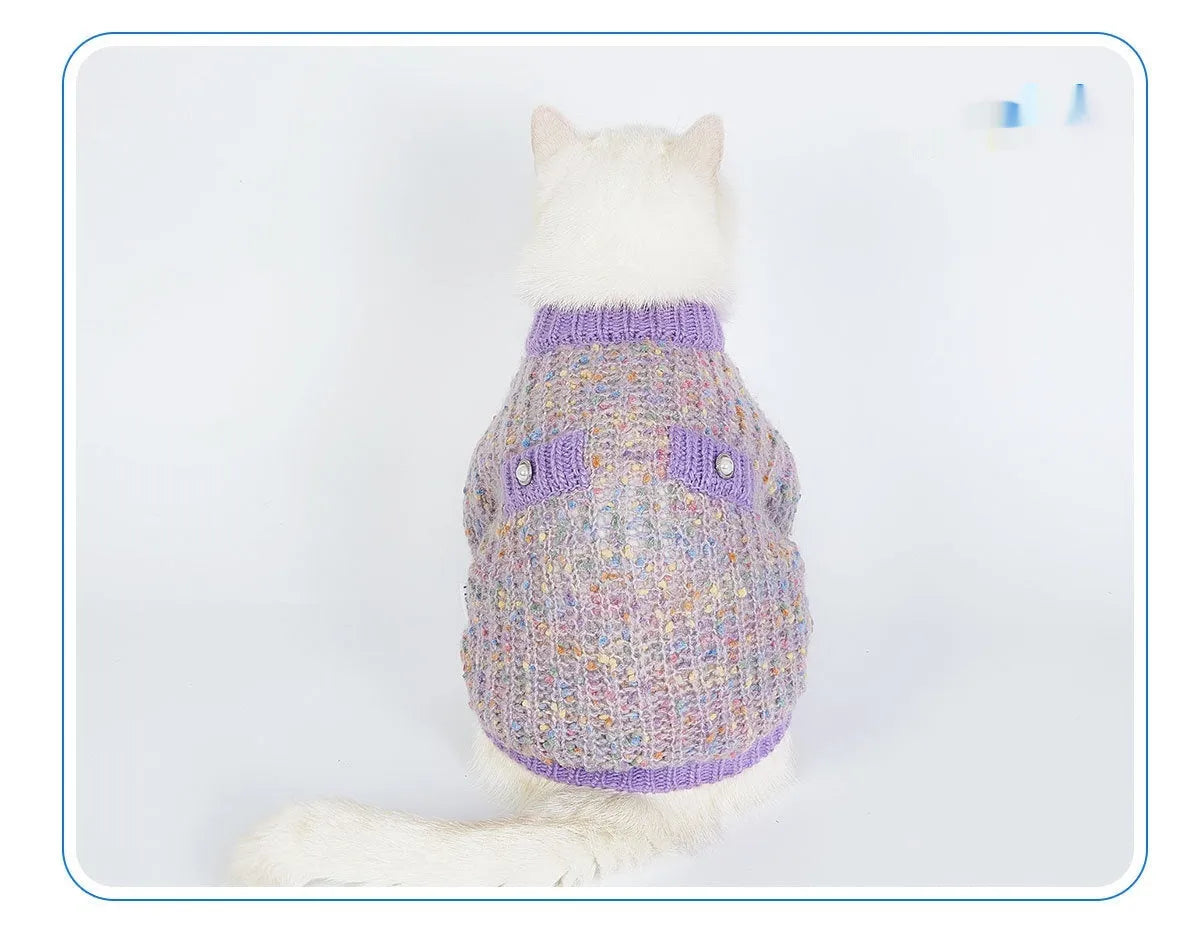 Purple dog cardigan sweater for large breeds in XL and XXL sizes
