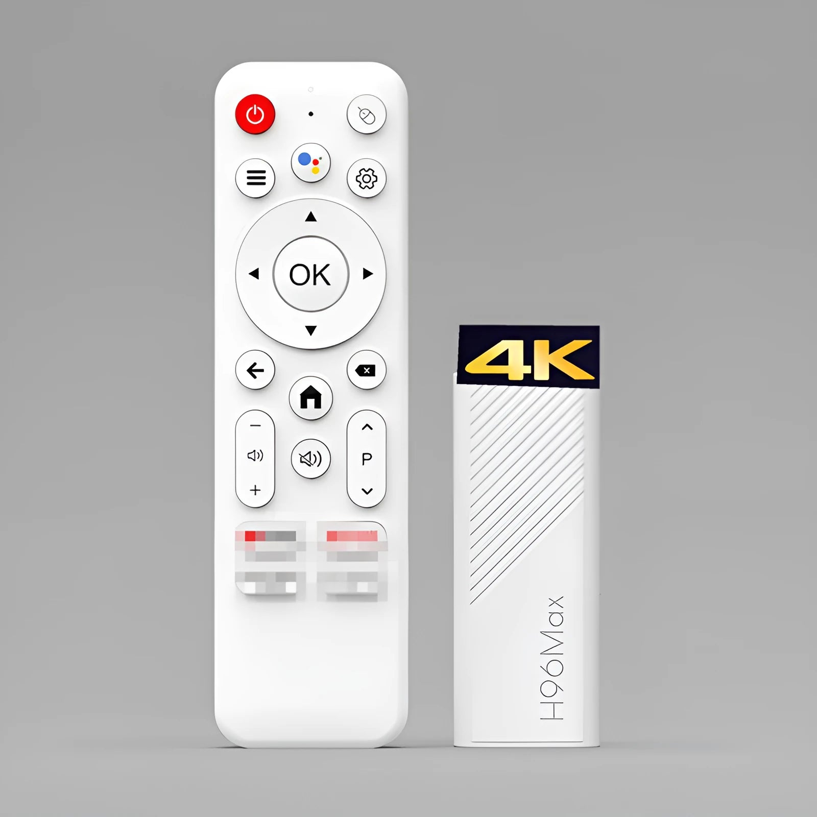 H96Max H313 set-top box with voice remote control, HDMI output, and WiFi support