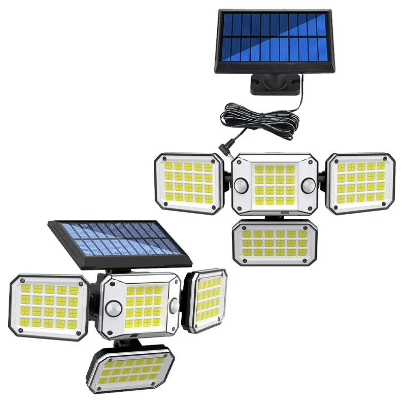 Solar-powered outdoor garden lamp with motion sensor in ABS housing for pathway lighting