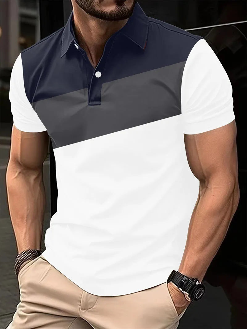 Men's loose fit short sleeve T-shirt with 3D digital printing in LM-PL047 colour pattern