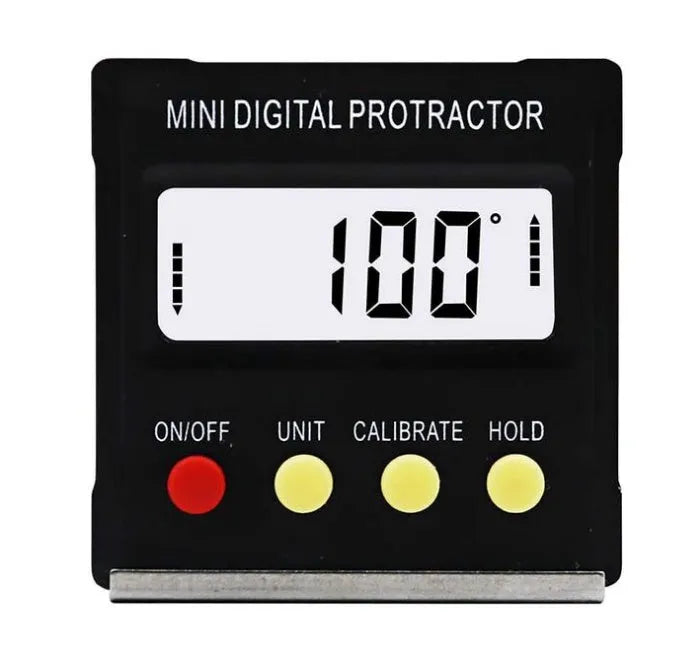 Mini magnetic digital angle inclinometer black with LCD display and magnetic base 55 x 55 x 16mm