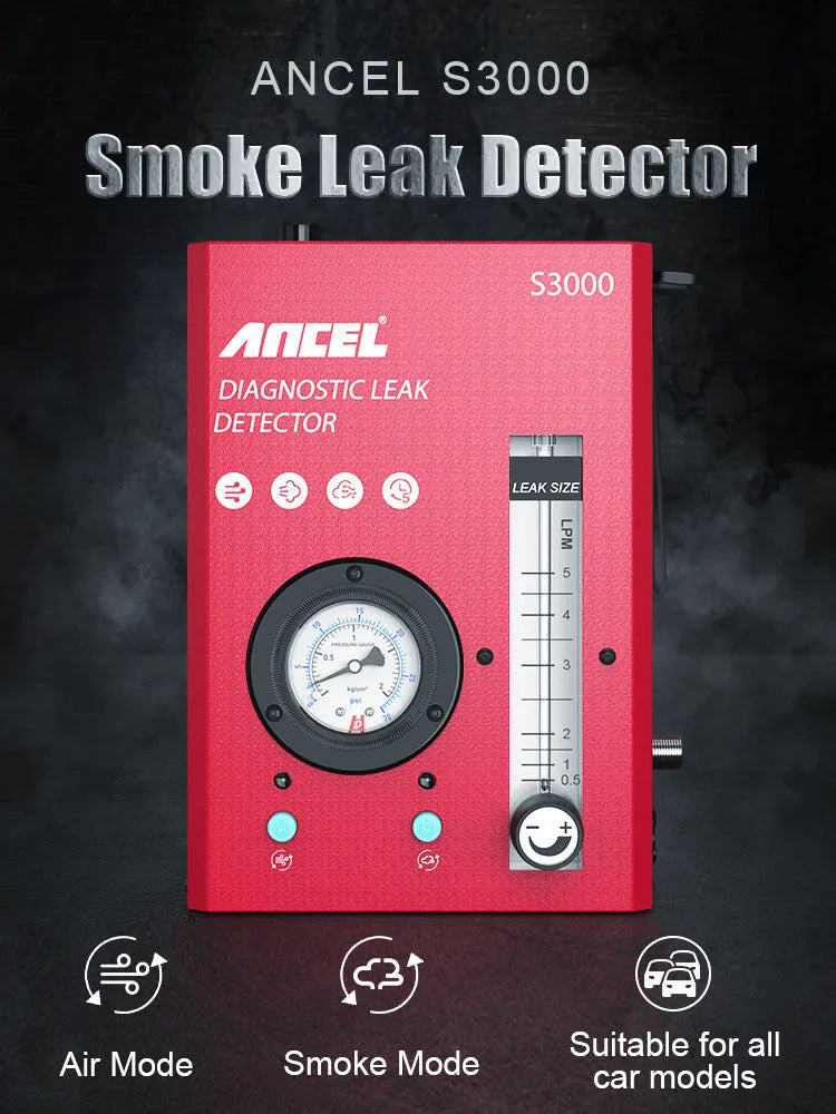 S3000 car smoke detector vacuum leak diagnostic tool with 12V power connection