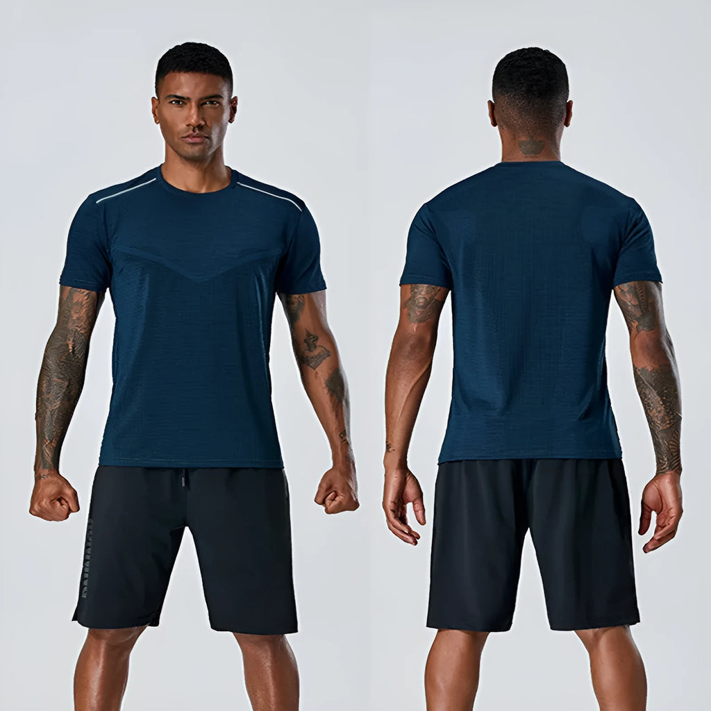 Quick-drying T-shirt for men and women in chemical fibre polyester blend, available in Army Green, Black, Dark blue, Green, Asian sizes M-4XL