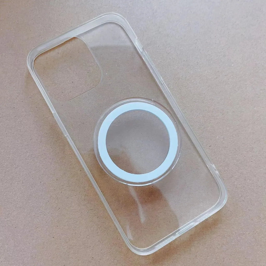 Epoxy resin airbag bracket with magnetic suction cup and ring for car phone mounting, shown in black colour option
