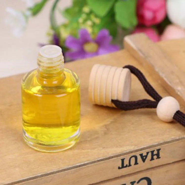 Glass bottle car air freshener hanging ornament with 55g fragrance content