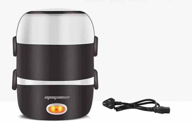 White rice cooker appliance with 2L capacity measurement indicators