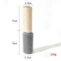 Brown sisal rope cat scratching post measuring 30cm tall with square base