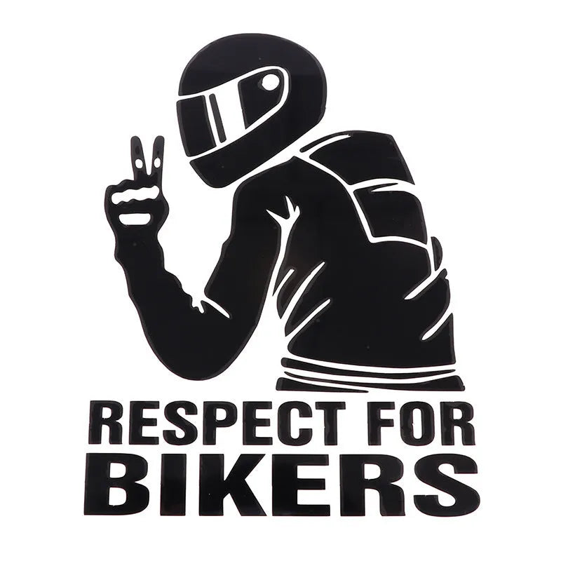 Biker respect car sticker with Hello brother text in multiple colour options