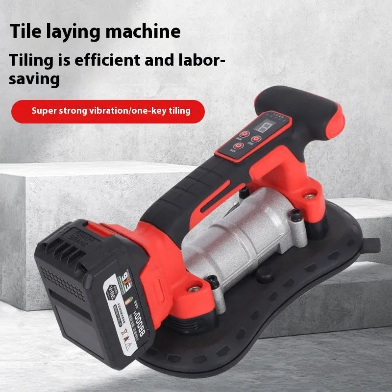 21V electric tile laying machine with automatic paste application system and adjustable working width