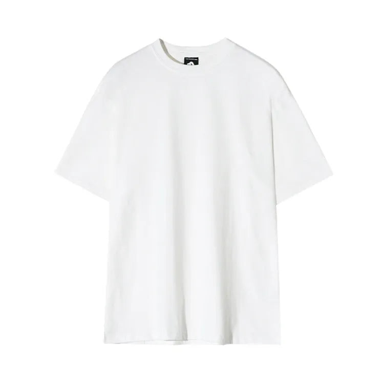 Men's slim fit cotton t-shirt in white or black with round neck and half sleeves.