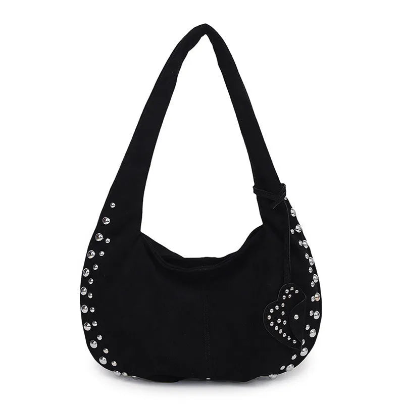 Soft plush strapless underarm tote handbag in retro style with multiple colour options