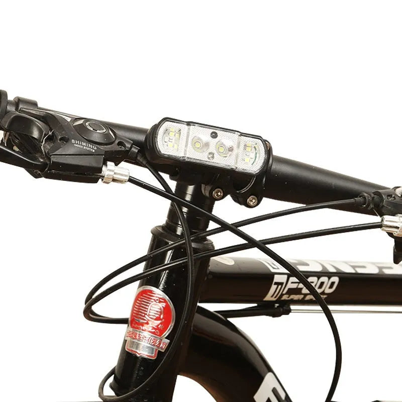 Black bicycle headlight with 350 lumen output and 18650 lithium battery