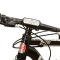 Black bicycle headlight with 350 lumen output and 18650 lithium battery