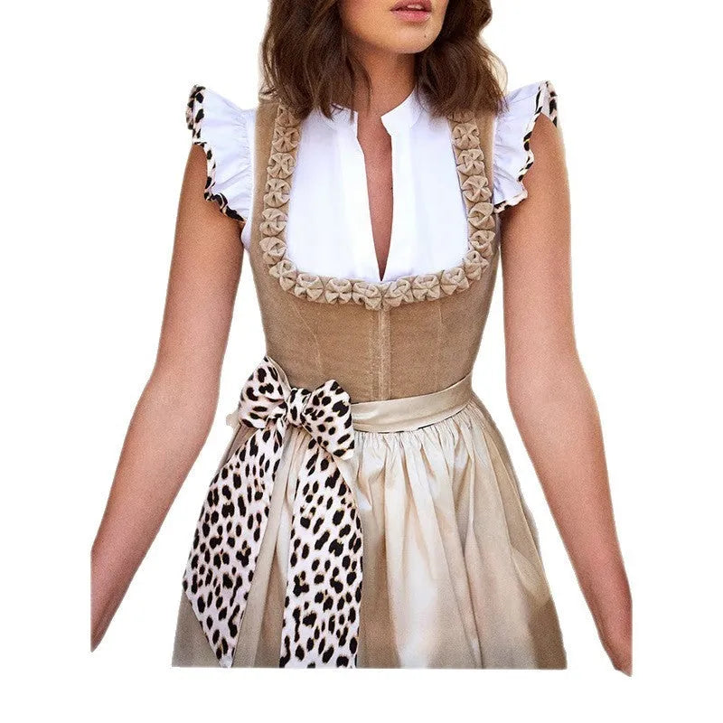 Khaki coloured Oktoberfest women's dress with elegant style design