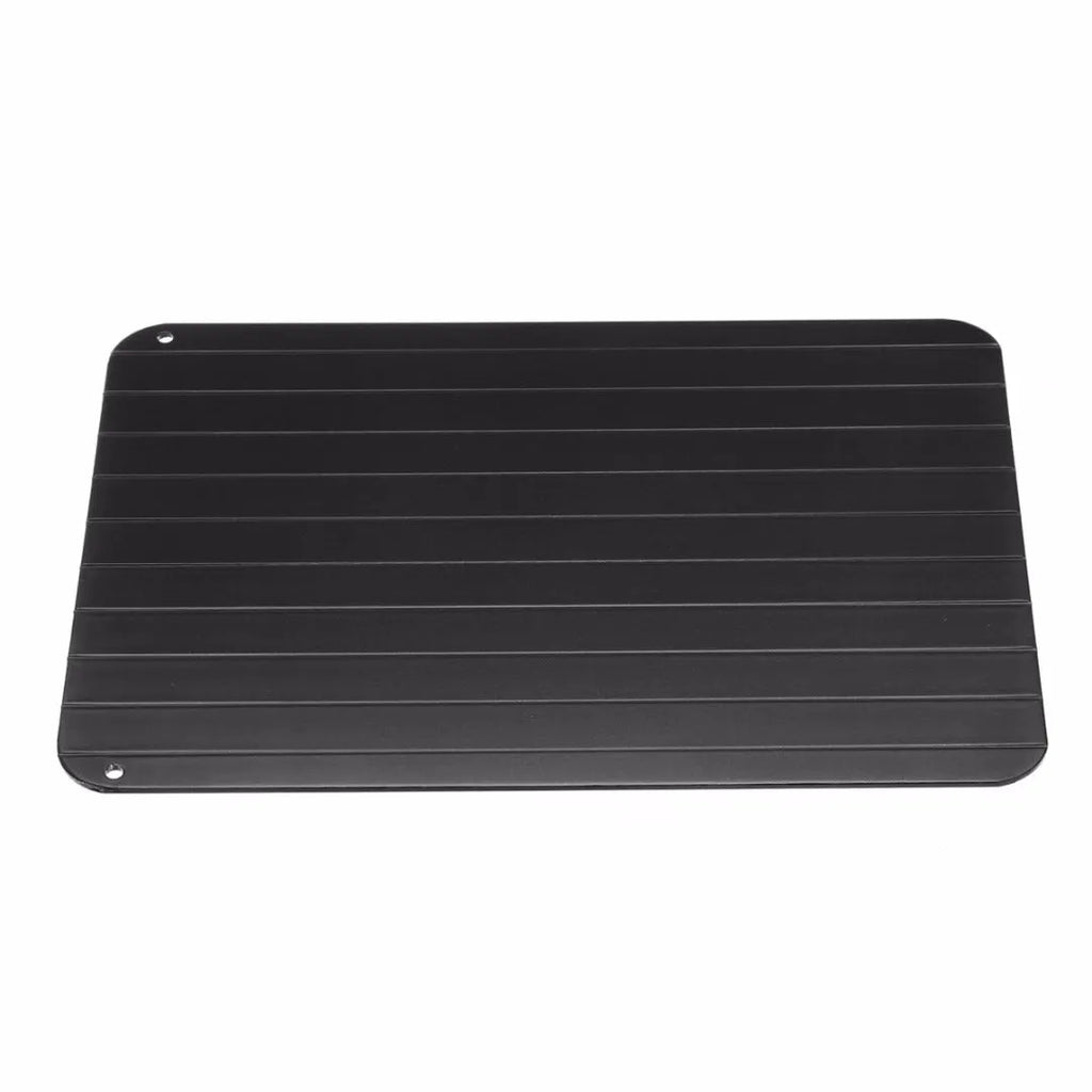 Black aluminum defrosting tray for thawing frozen meat without electricity