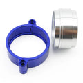 Aluminium car exhaust clamp in black for 2.5 inch turbo downpipe.