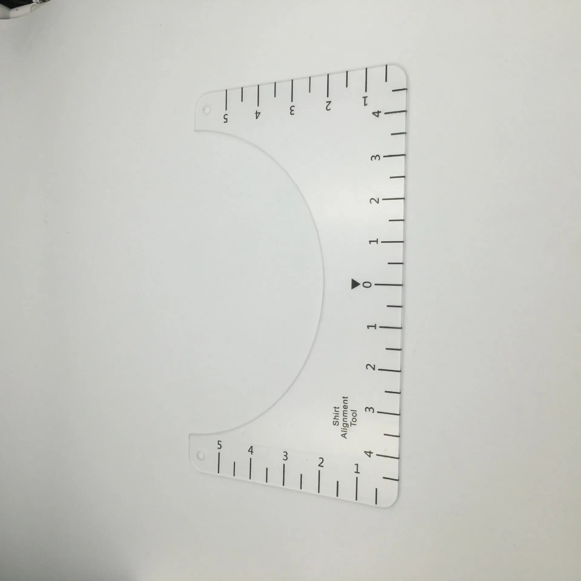 Transparent acrylic sewing patch ruler for T-shirt alignment measuring 10x6 inches