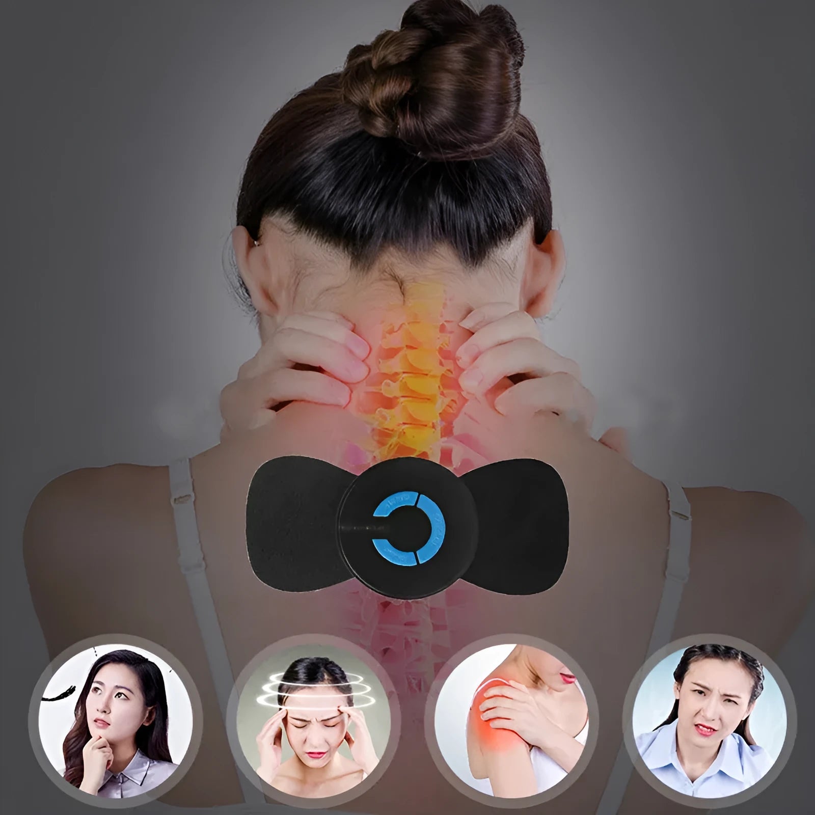 Black HQ-185 portable electric shoulder and neck massager with compact 15cm design
