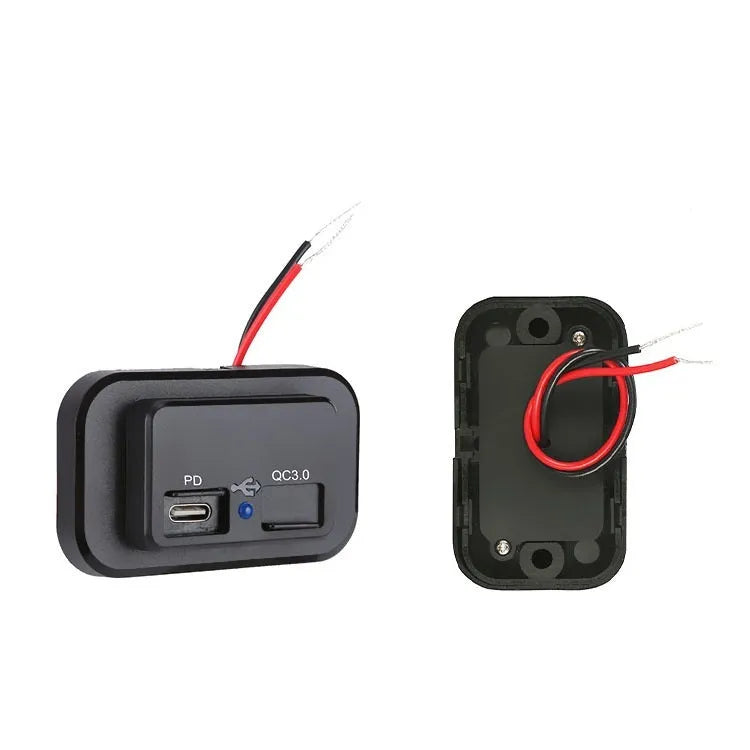 Black UCC-328QC+PD fast car charger with single TYPE-C port for 36W QC3.0 and PD3.0 charging.