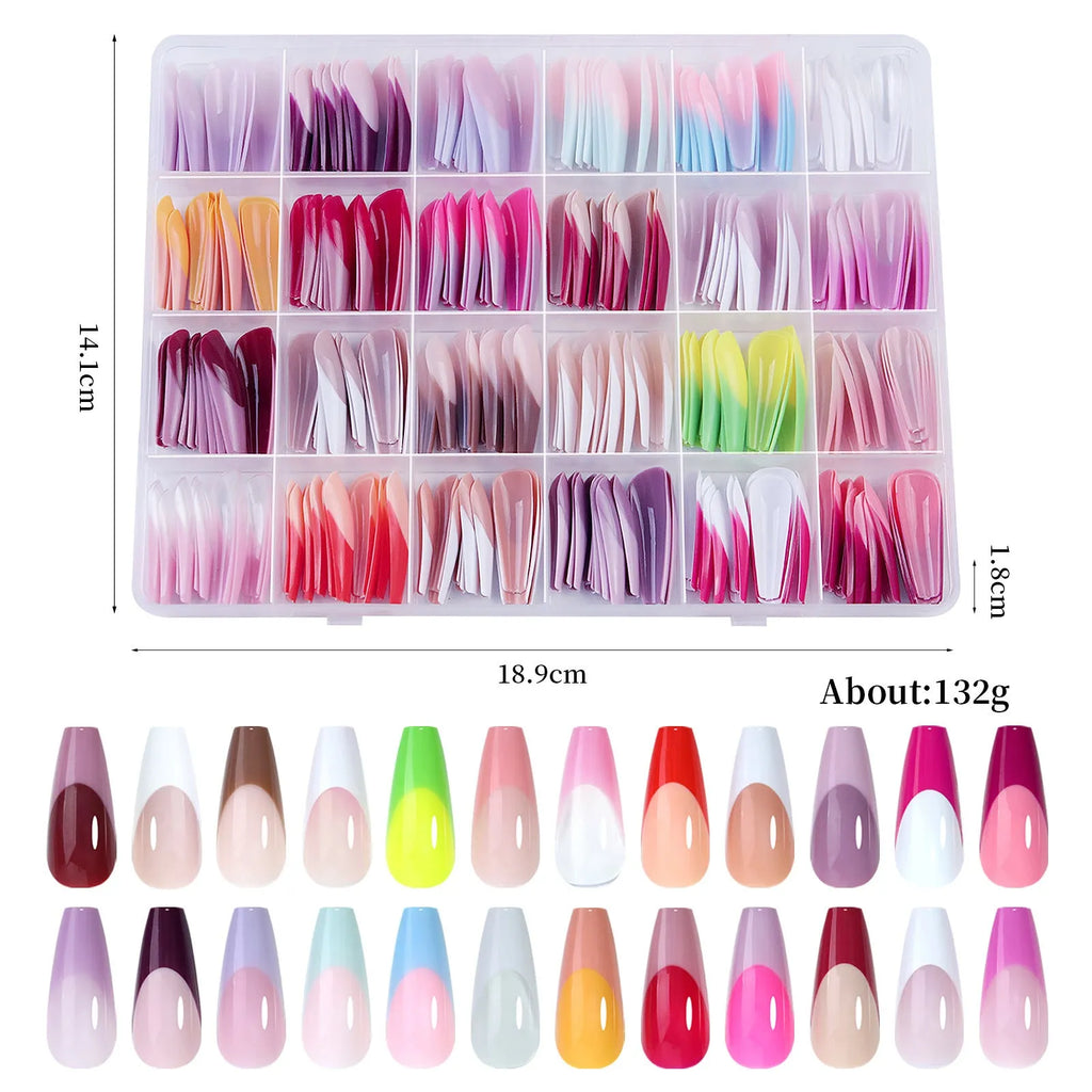 Box containing 288 French wear armour style seamless removable nail stickers.