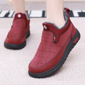 Women's black casual flat boots with round toe and non-slip rubber sole