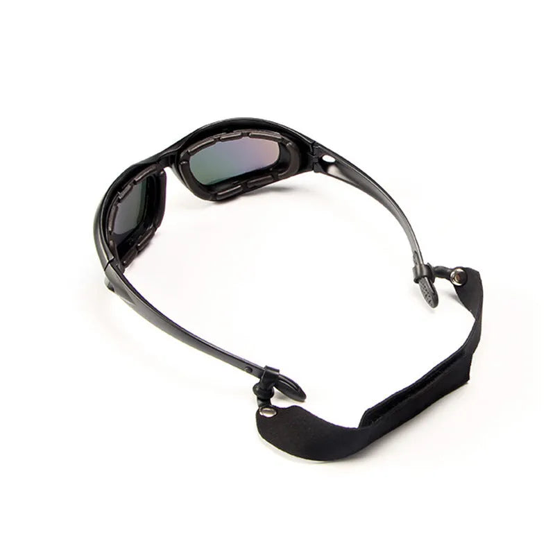 Polarized tactical sports sunglasses with a full-rim frame for outdoor cycling.