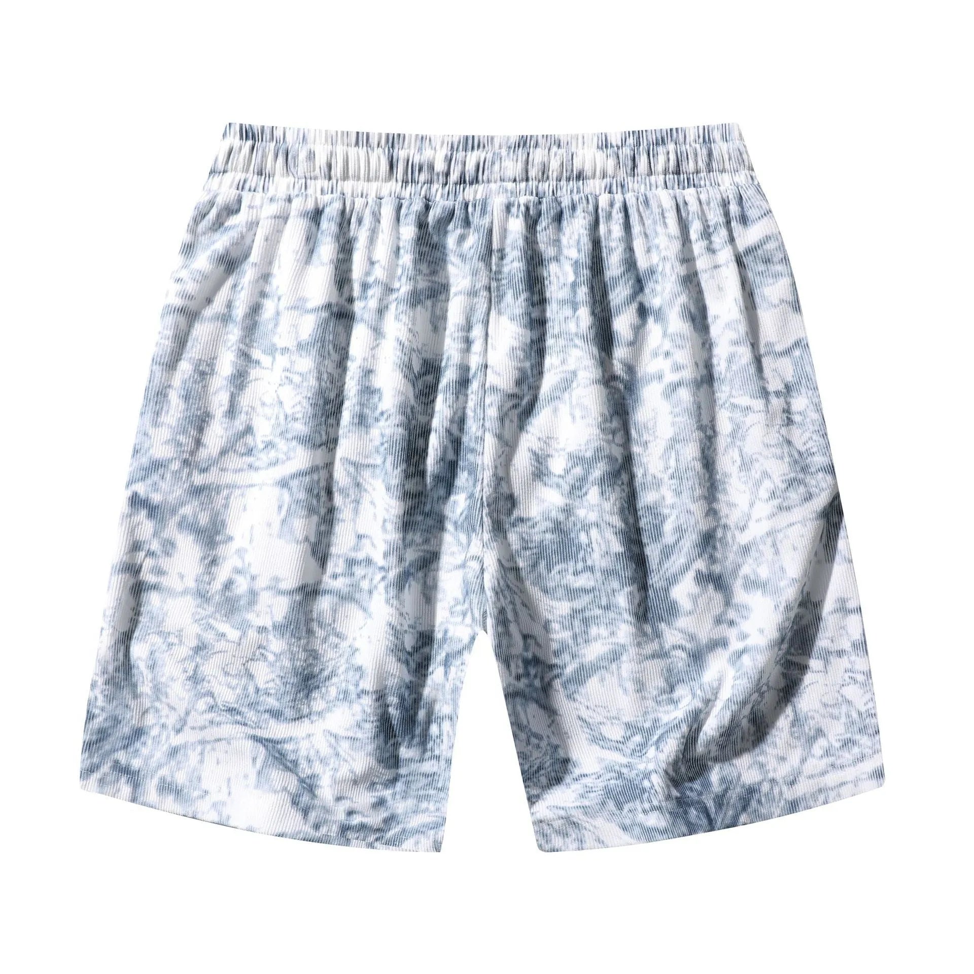 Men's camouflage pattern athletic shorts in corduroy fabric with micro elasticity