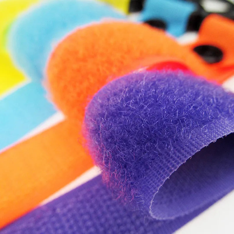 Nylon luggage Velcro hook in one of 18 available colours, showing the loop and Velcro fastener