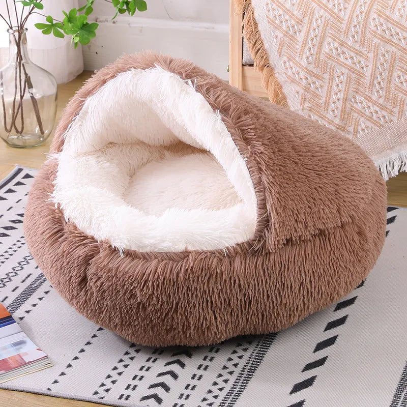 Waterproof semi-surrounded cloth dog kennel showing colour options and sizing from 35cm to 60cm