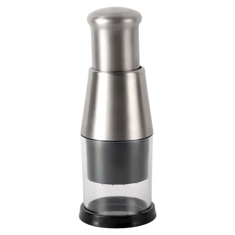 Manual garlic onion vegetable chopper kitchen gadget with stainless steel blades in modern design