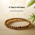 New Chinese style tigereye bracelet with geometric design and round elements in handcrafted construction