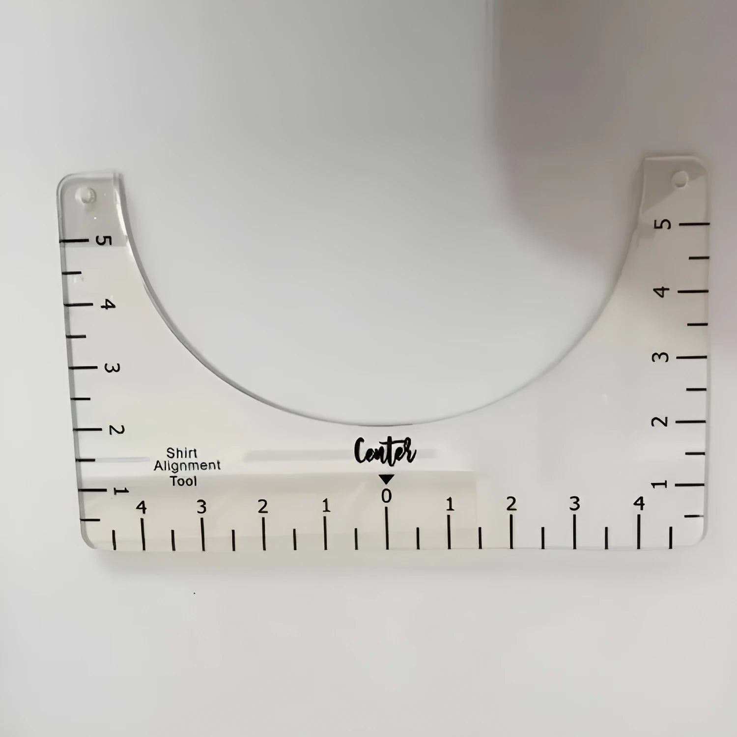 Transparent acrylic sewing patch ruler for T-shirt alignment measuring 10x6 inches