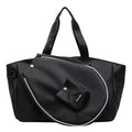 Black one-shoulder yoga equipment storage bag with large capacity for mats and props