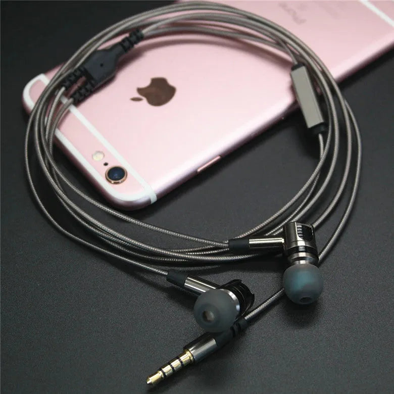 846 titanium grey metal earphones with removable cable and aluminium foil TPE wire