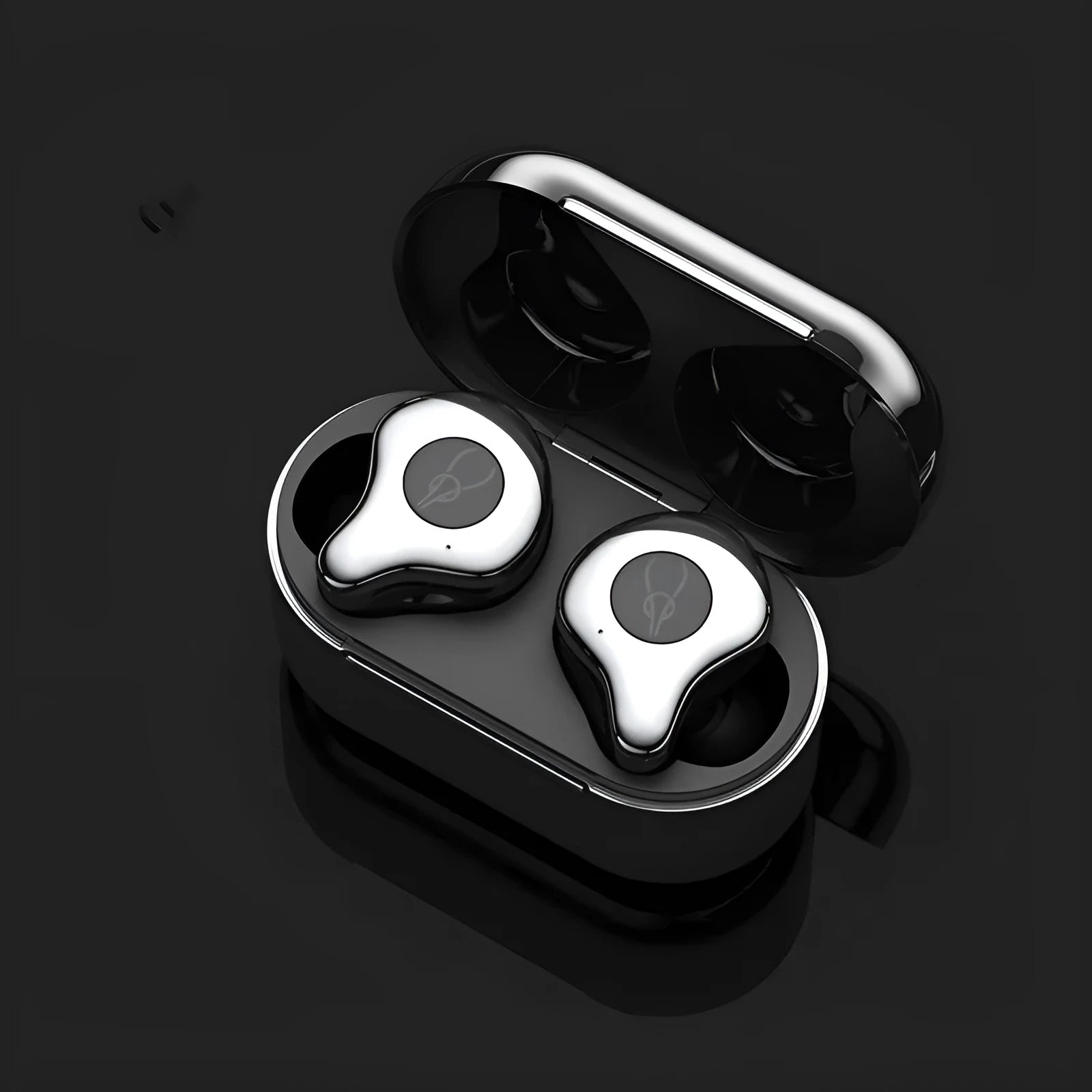TWS wireless Bluetooth headset in one of six colours: Coffee, Coppery, Grey, Purple, Red, or Silver.