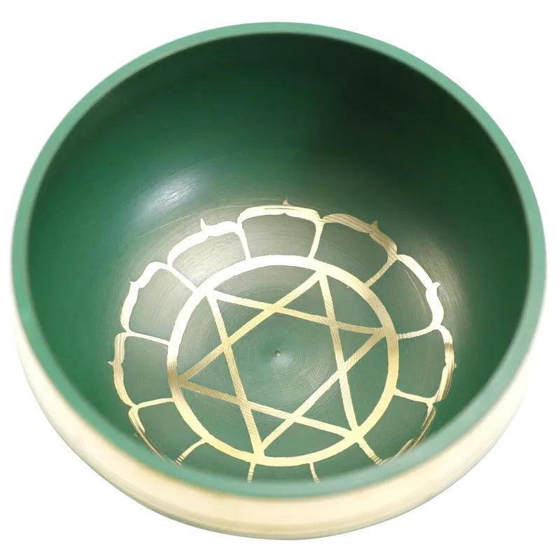 Handmade Himalayan singing bowl percussion instrument in multiple colours for meditation and yoga