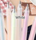 Macaroon coloured plastic dispensing pen with cap-pull mechanism for quick-dry adhesive